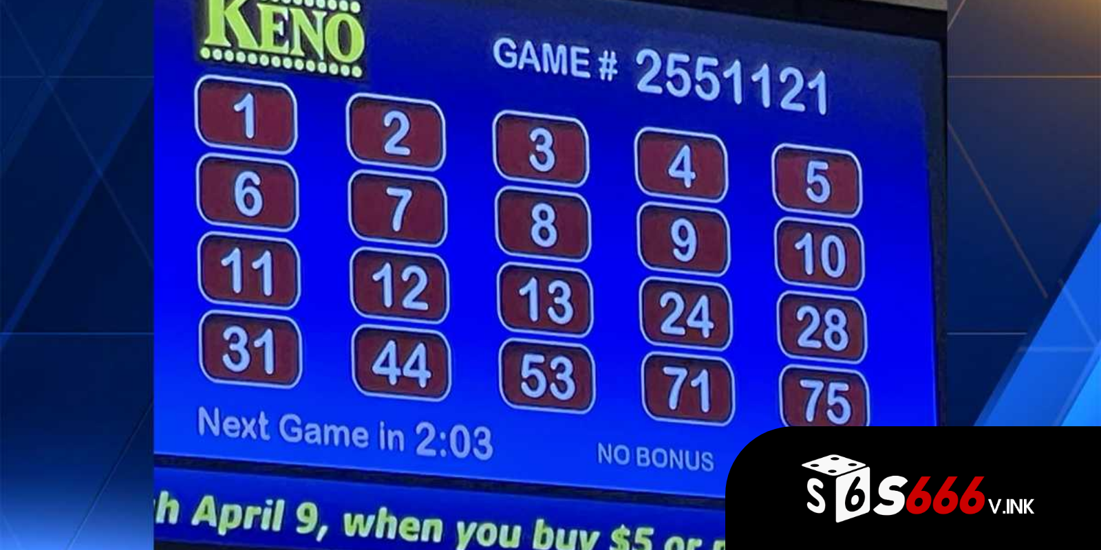 Giao diện Keno trực tuyến hiện đại